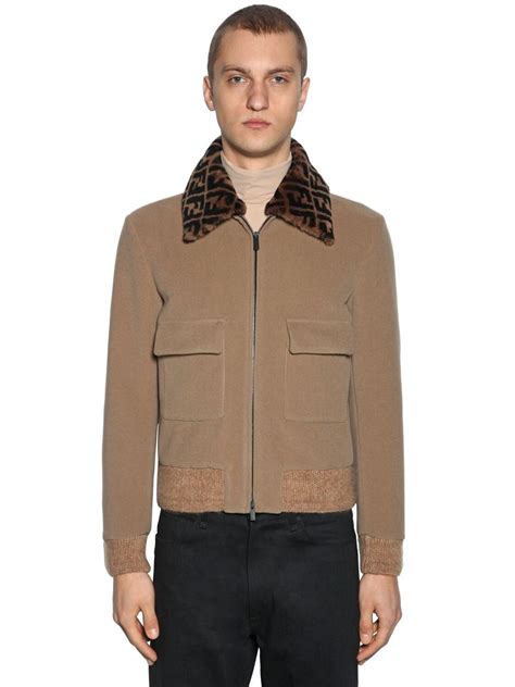 fendi logo bomber jacket|Fendi bomber jacket men's.